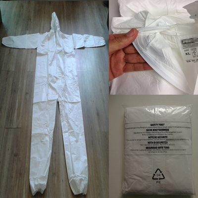 Tyvek SMS Coverall bảo vệ dùng một lần Bộ đồ bảo hộ không dệt