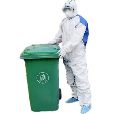 Bảo vệ cách ly PPE Bệnh viện có trùm đầu bằng hóa chất Hazmat CAT III Loại 3b 4b