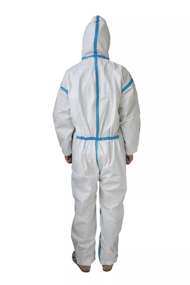 Màu trắng PPE Co tổng thể dùng một lần SMS cho đồng phục bảo hộ lao động công nghiệp